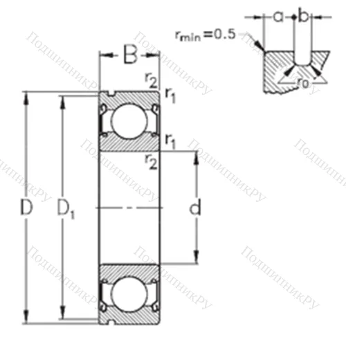 Подшипник шариковый радиальный 6017-2Z-N