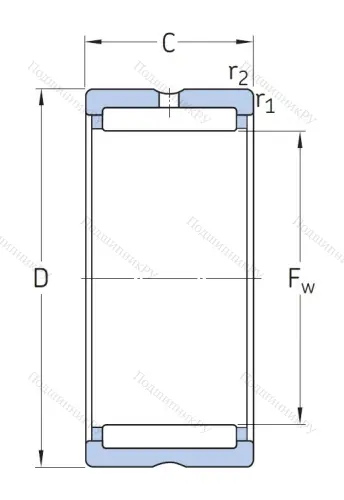 Игольчатый подшипник NK 20/20 от производителя  SKF