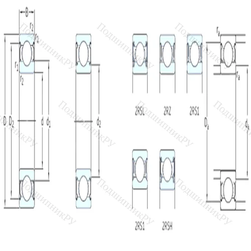 Подшипник шариковый радиальный 609-2RSH