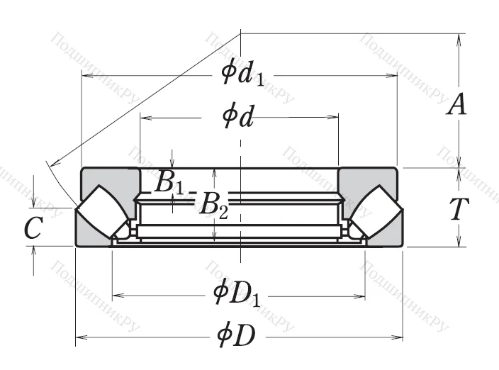 Упорный роликовый подшипник 29415 E