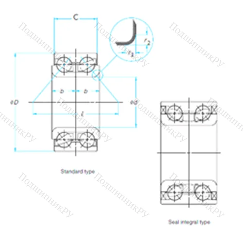 Подшипник шариковый радиально-упорный BAH-0144A