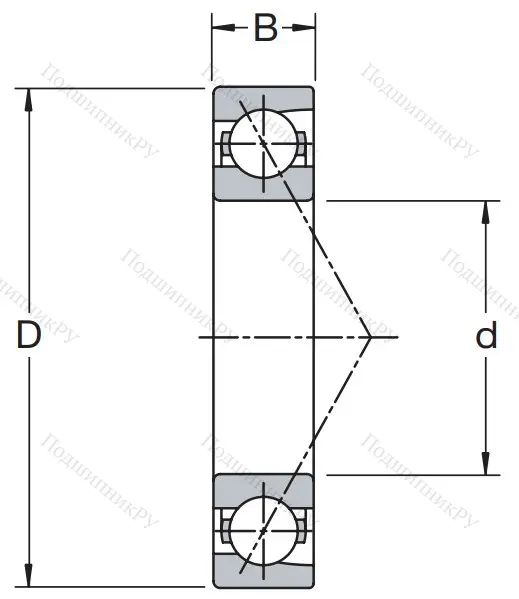 Однорядный шариковый подшипник 7409 BGM