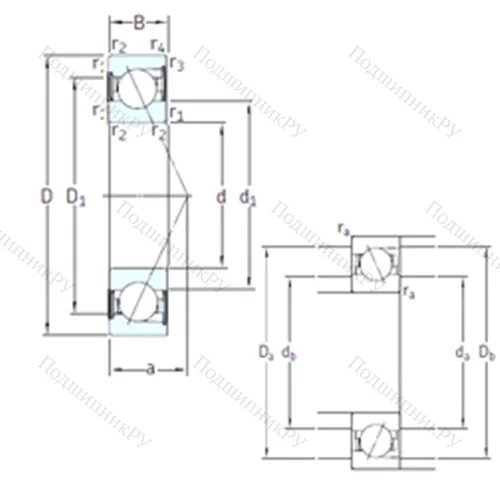 Подшипник шариковый радиально-упорный S 728 ACD/HCP 4A
