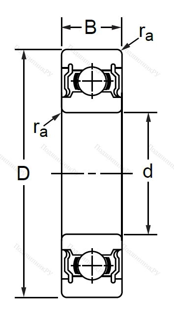 Однорядный шариковый подшипник SS 6010 2RS (180110 Ю ГОСТ) в Улан-Удэ