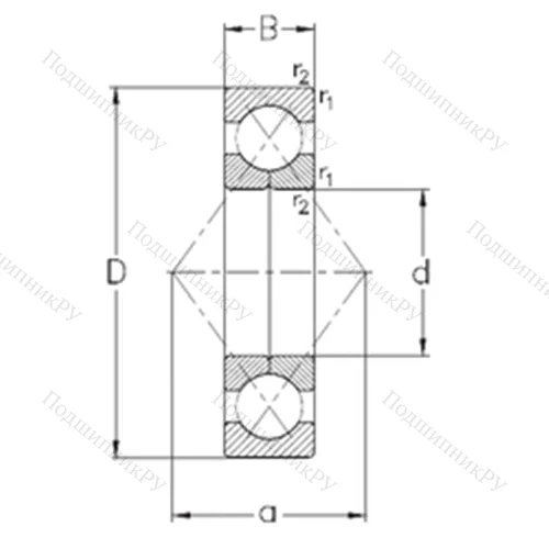 Подшипник шариковый радиально-упорный с четырёхточечным