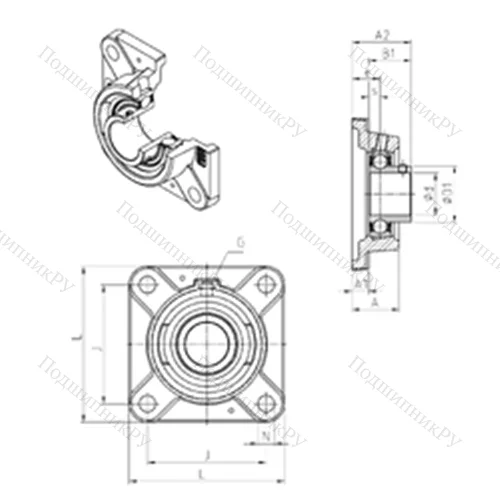 Подшипниковый узел шариковый радиальный USFE 202