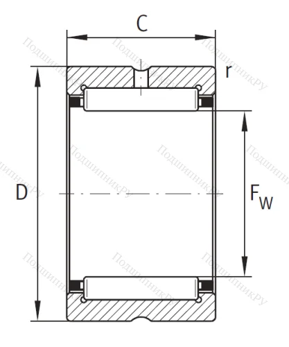 Игольчатый подшипник NK 80/35 XL от производителя  INA