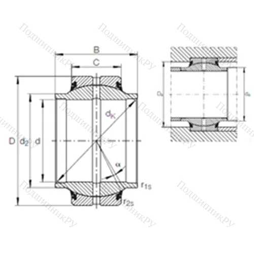 Подшипник скольжения сферический GE 40 HO-2RS