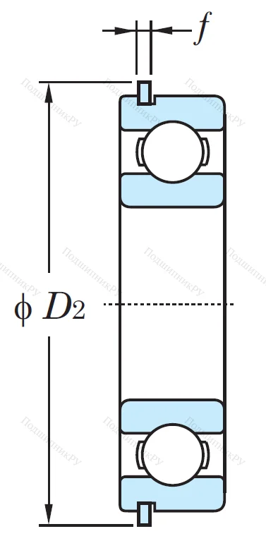 Однорядный шариковый подшипник 6011 ZZ NR