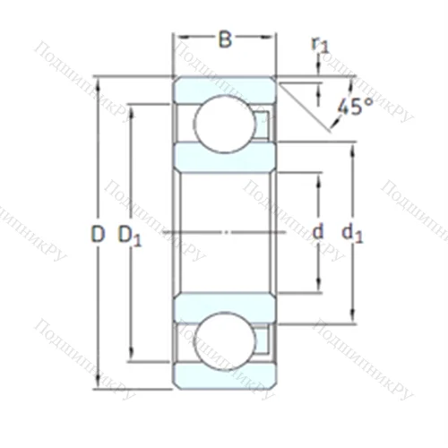 Подшипник шариковый радиальный 6303/HR 22T 2