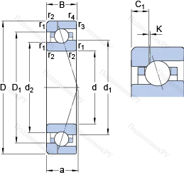 Подшипник 7008 CE/HCP 4AH 1