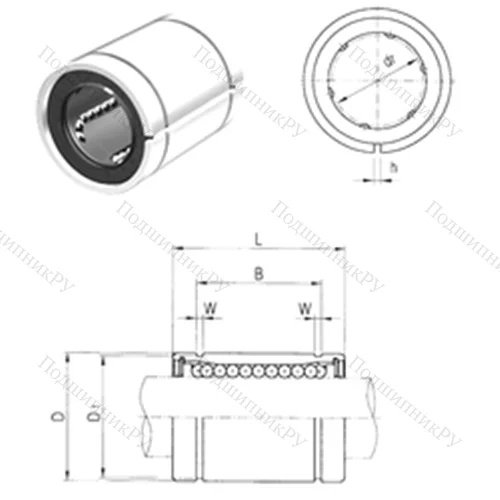 Подшипник шариковый линейный LM 60AJ