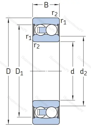 Двухрядный шариковый подшипник 2209 E-2RS 1TN 9 от производителя  SKF