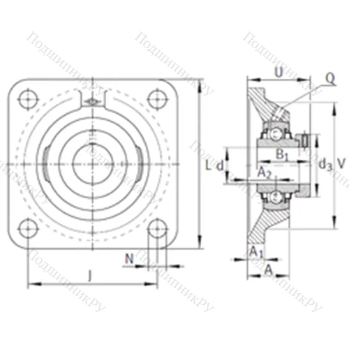 Подшипниковый узел шариковый радиальный RCJ 7/8
