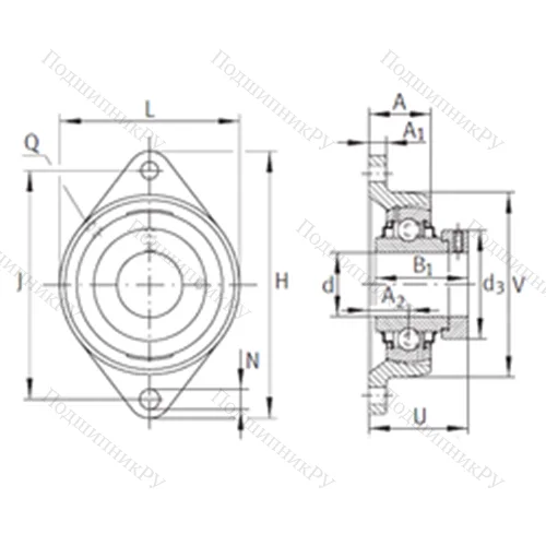 Подшипниковый узел шариковый радиальный RCJT 1-5/8