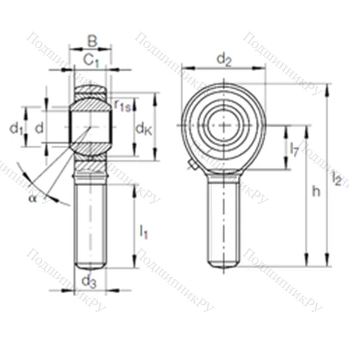 Подшипник скольжения сферический GAKL 30 PB
