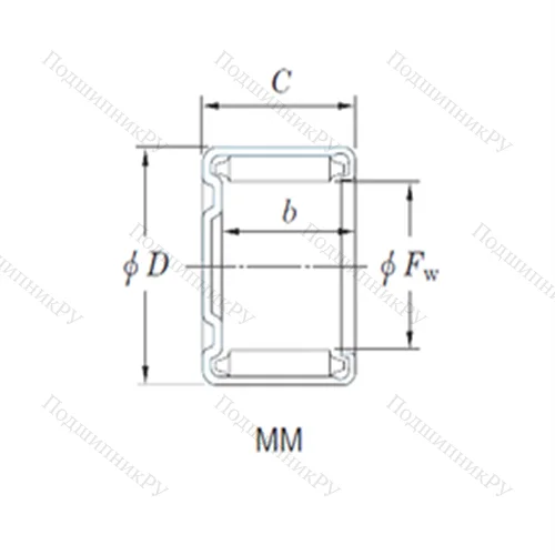 Подшипник игольчатый радиальный 22MM 2820