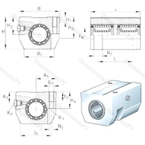 Подшипниковый узел шариковый линейный KTHK 20-B-PP-AS