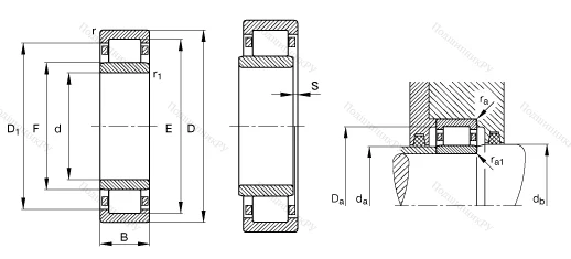 Роликовый цилиндрический подшипник NU 2216 E.M 1.C 3