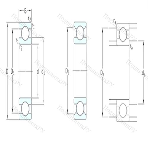 Подшипник шариковый радиальный 6307