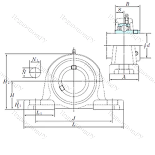 Подшипниковый узел шариковый радиальный UCP 215-47