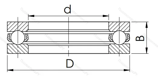 Упорный шариковый подшипник 8214 (51214)