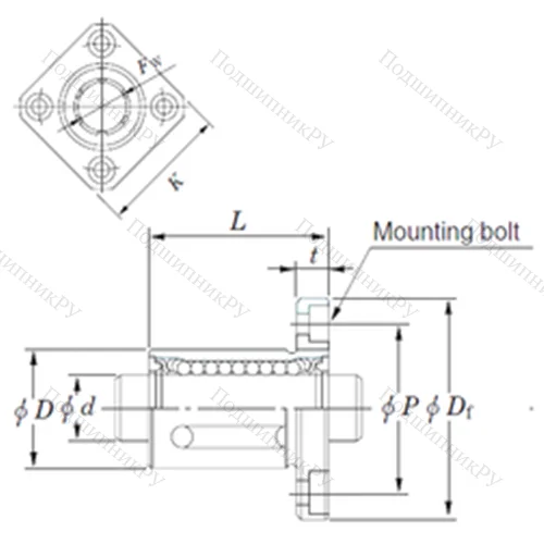 Подшипник шариковый линейный SDMK 6