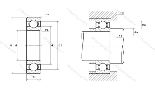 Высокотемпературный  подшипник 6008 F 604 от производителя  SNR