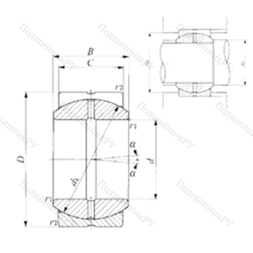 Подшипник скольжения сферический SB 12A