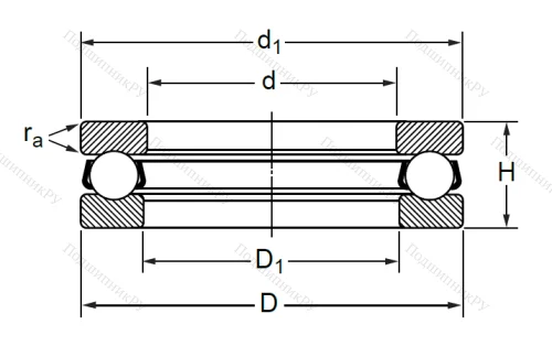 Упорный шариковый подшипник 8120 (51120) в Улан-Удэ