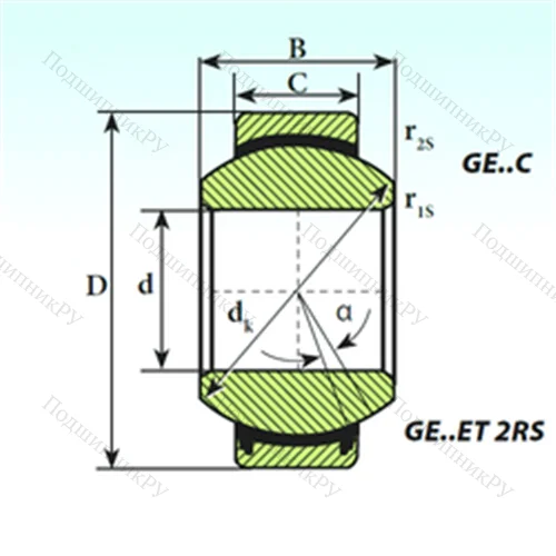 Подшипник скольжения сферический GE 160 ET 2RS