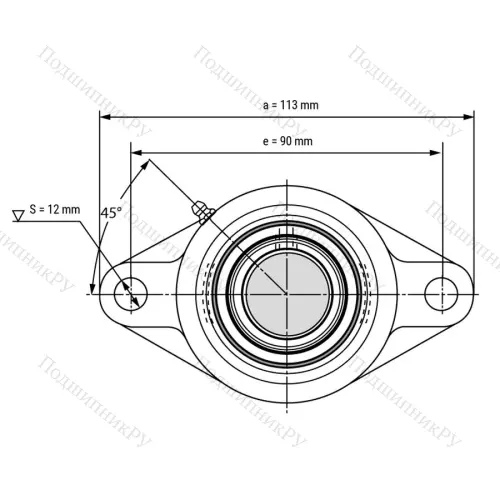 Подшипниковый узел UCFL 203 - Вал: 17 мм от производителя  LPZ