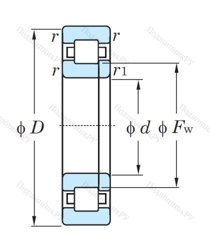 Роликовый цилиндрический подшипник NUP 2218 от производителя  KOYO
