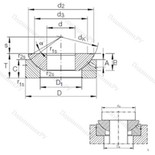 Подшипник скольжения сферический GE 160 AX