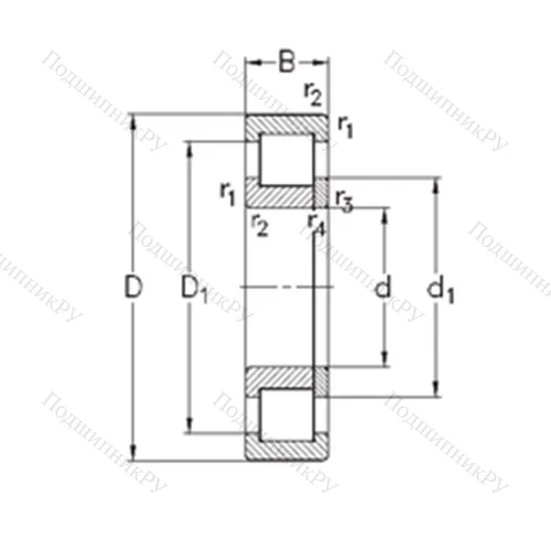Подшипник роликовый радиальный NUP 326-E-M 6