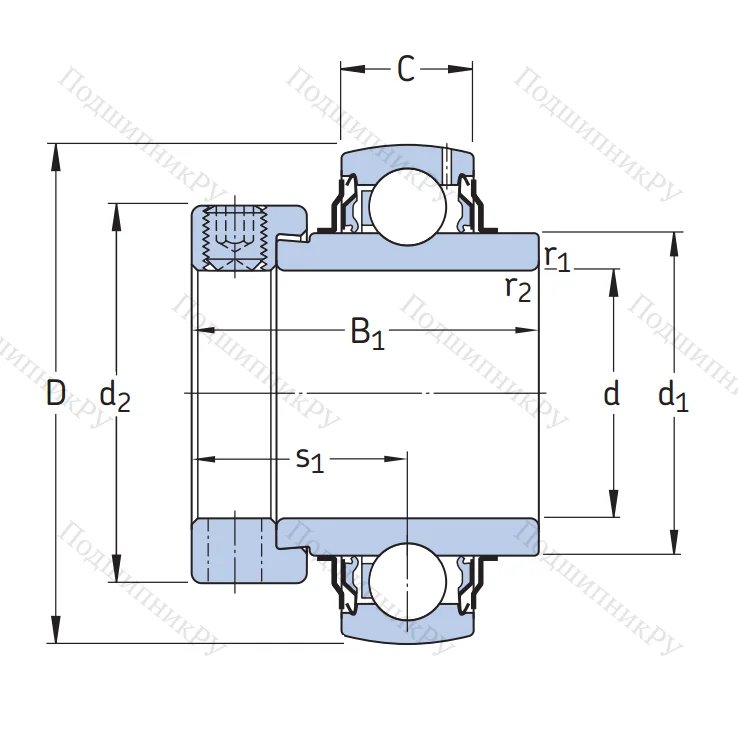 Корпусный подшипник YEL 206-2F