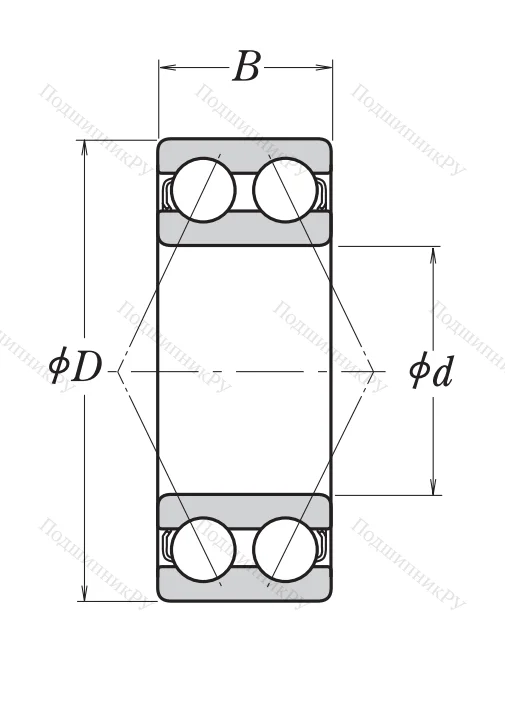 Двухрядный шариковый подшипник 3311 B 2RSRTNG C 3