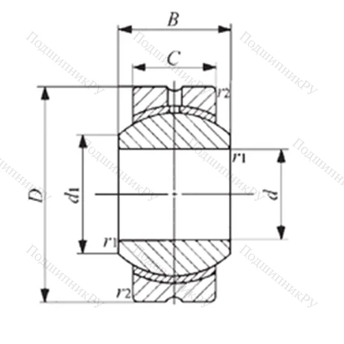 Подшипник скольжения сферический PB 14