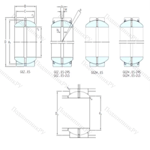 Подшипник скольжения сферический GEZH 208ES