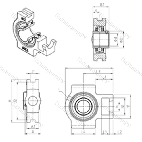 Подшипниковый узел шариковый радиальный UCT 310
