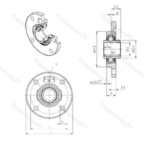Подшипниковый узел шариковый радиальный UCFCE 209