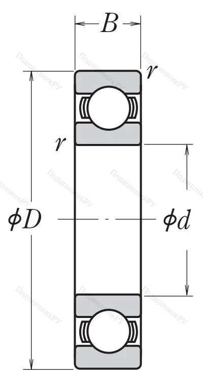 Однорядный шариковый подшипник 6216 C 3 E