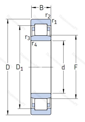 Роликовый цилиндрический подшипник NU 313 ECM/C 3 от производителя  SKF
