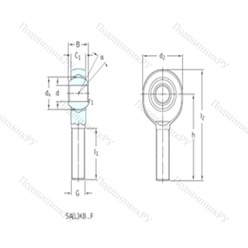 Подшипник скольжения сферический SALKB 6F