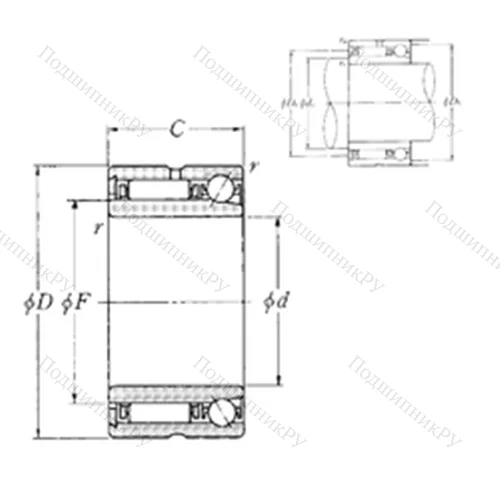 Подшипник комбинированный NKIA 5907