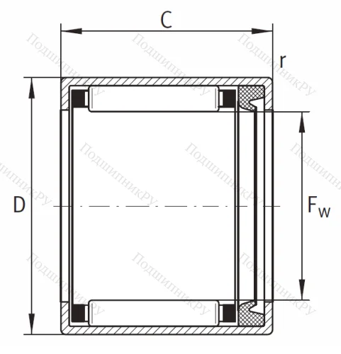 Игольчатый подшипник SCE 109 P L 271/STD от производителя  INA