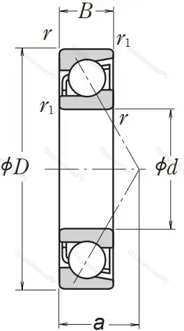 Однорядный шариковый подшипник 7202 BW