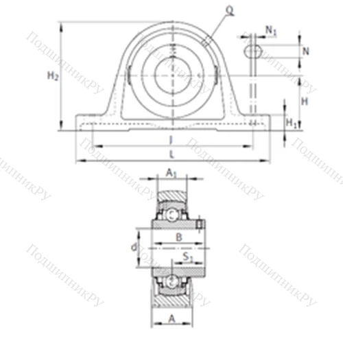 Подшипниковый узел шариковый радиальный RAKY 7/8