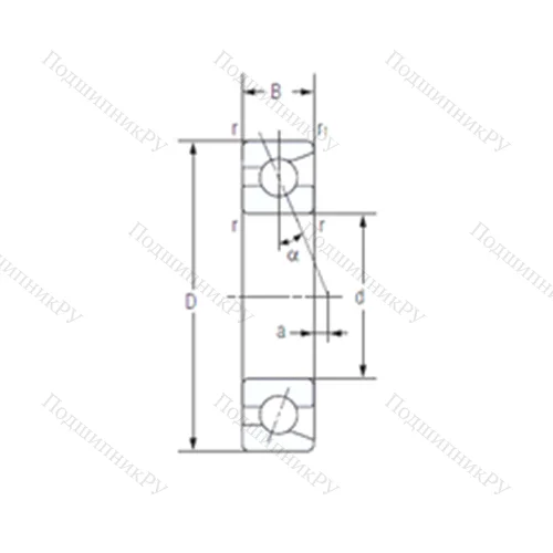 Подшипник шариковый радиально-упорный 7214AC