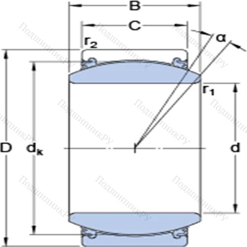 Радиальные сферические подшипники скольжения с контактными поверхностями сталь/сталь, требующие техобслуживания GE 35 TXG 3E-2LS